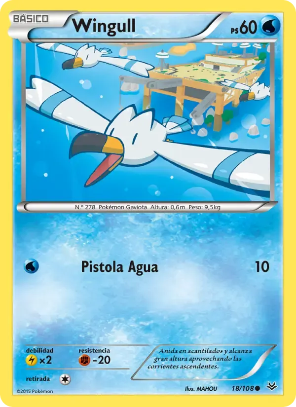 Wingull — Cielos Rugientes 18 Spanish Pokémon card