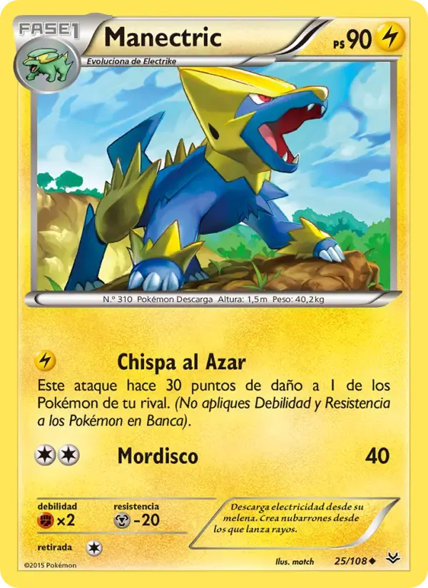 Manectric — Cielos Rugientes 25 Spanish Pokémon card