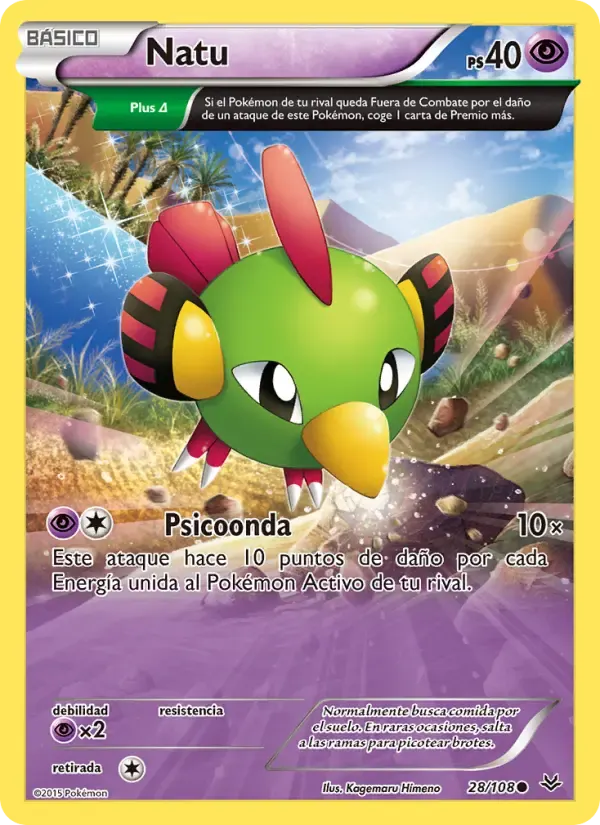 Natu — Cielos Rugientes 28 Spanish Pokémon card