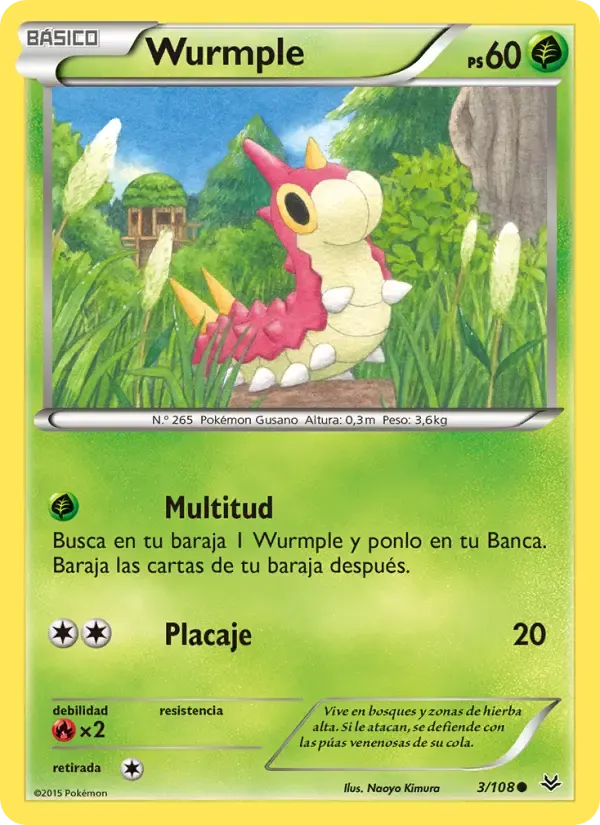 Wurmple — Cielos Rugientes 3 Spanish Pokémon card