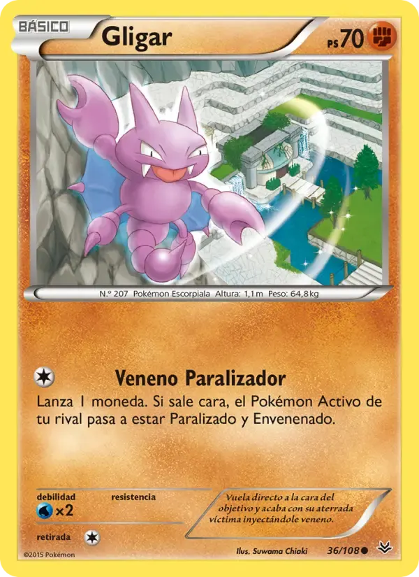 Gligar — Cielos Rugientes 36 Spanish Pokémon card