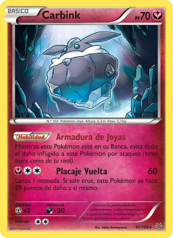 Carbink — Cielos Rugientes 47 Spanish Pokémon card