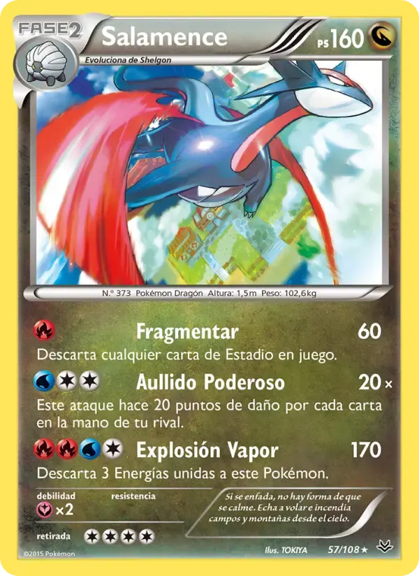 Salamence — Cielos Rugientes 57 Spanish Pokémon card