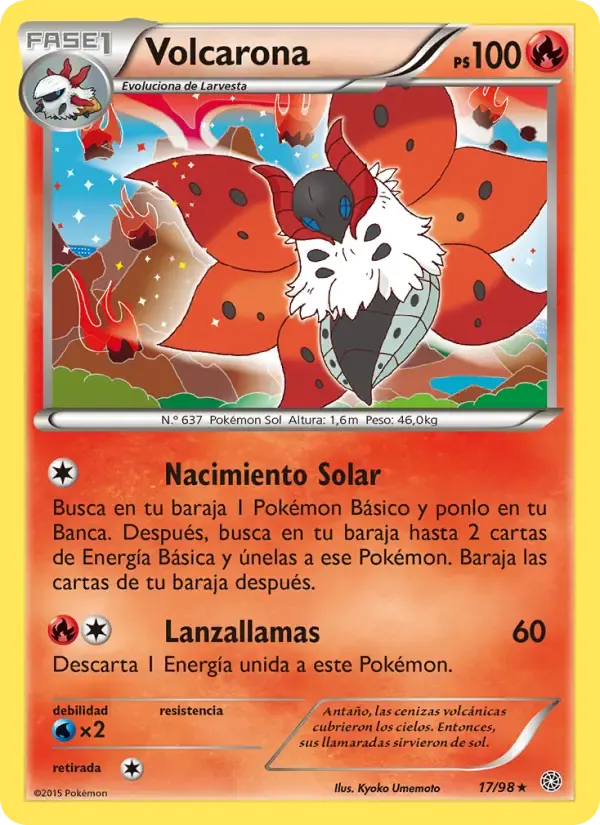 Volcarona — Antiguos Orígenes 17 Spanish Pokémon card