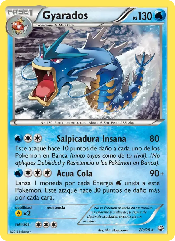 Gyarados — Antiguos Orígenes 20 Spanish Pokémon card