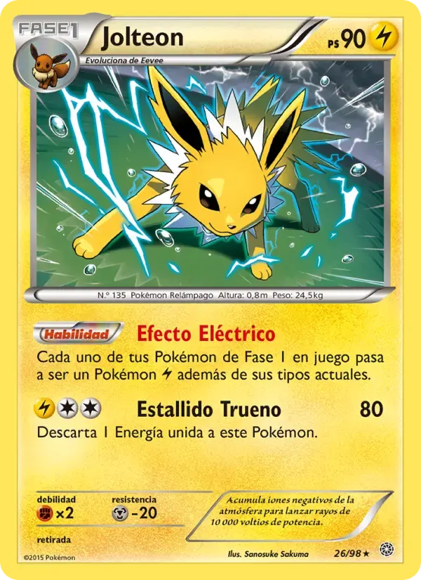 Jolteon — Antiguos Orígenes 26 Spanish Pokémon card