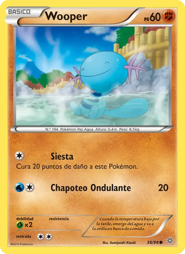 Wooper — Antiguos Orígenes 38 Spanish Pokémon card
