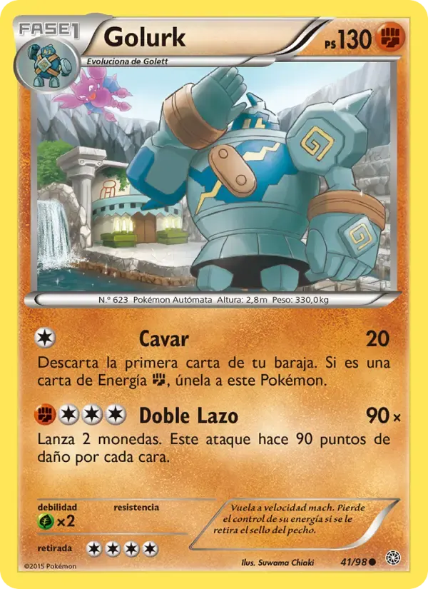 Golurk — Antiguos Orígenes 41 Spanish Pokémon card