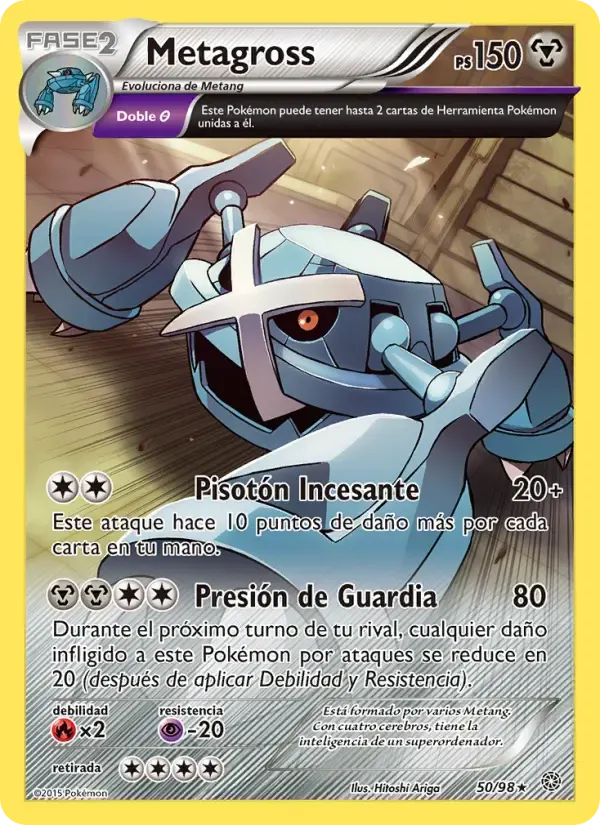 Metagross — Antiguos Orígenes 50 Spanish Pokémon card