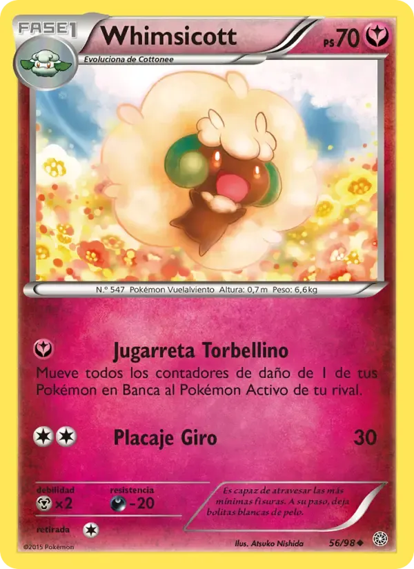 Whimsicott — Antiguos Orígenes 56 Spanish Pokémon card