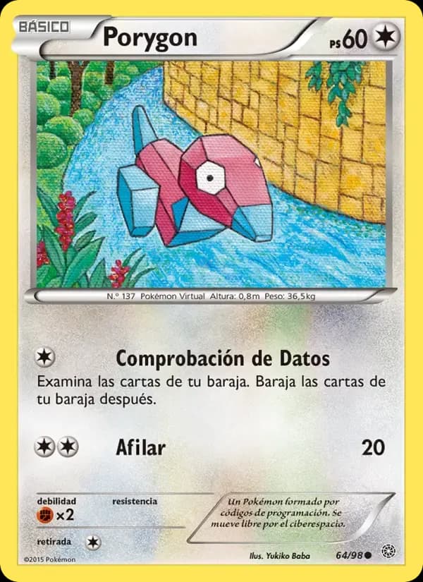 Porygon — Antiguos Orígenes 64 Spanish Pokémon card