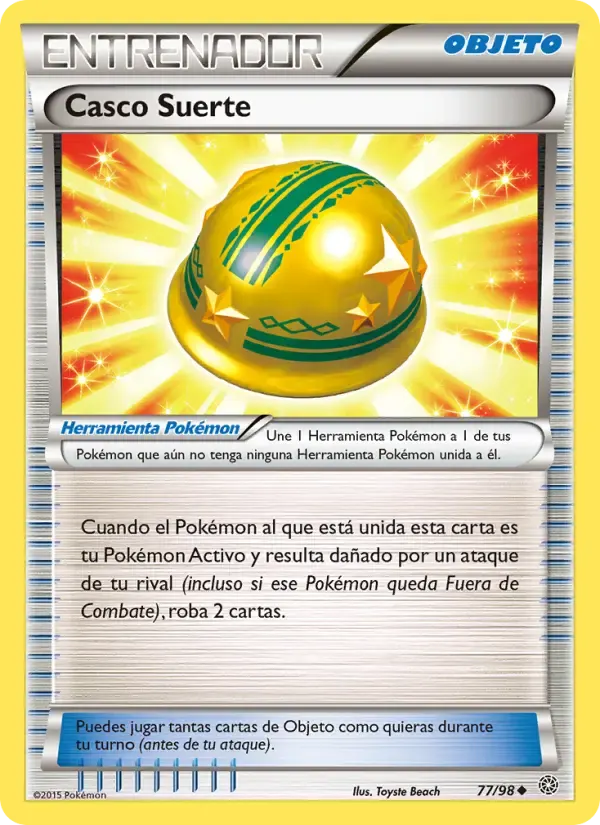 Casco Suerte — Antiguos Orígenes 77 Spanish Pokémon card