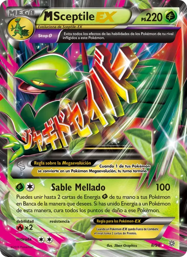 M-Sceptile EX — Antiguos Orígenes 8 Spanish Pokémon card