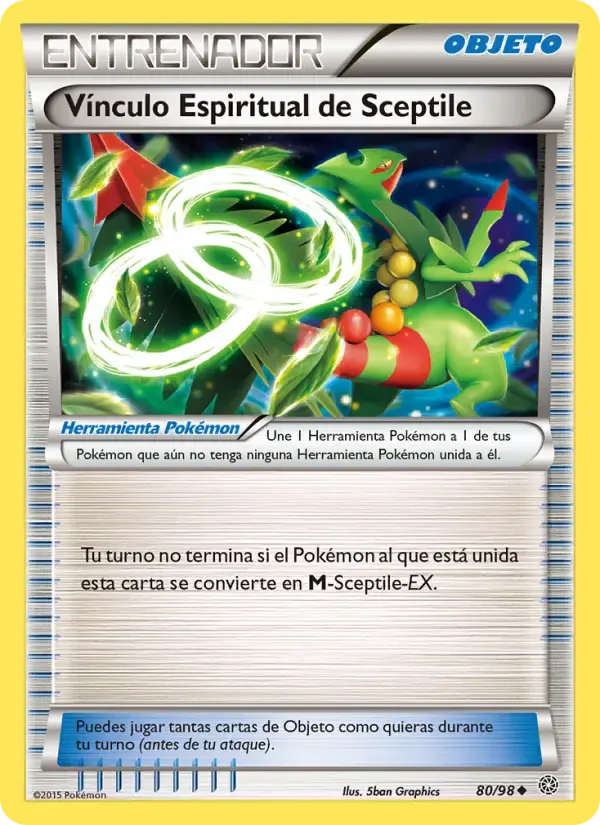 Vínculo Espiritual de Sceptile — Antiguos Orígenes 80 Spanish Pokémon card