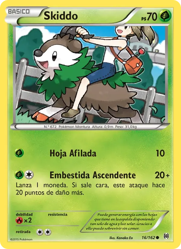 Skiddo — Turbo Impulso 16 Spanish Pokémon card