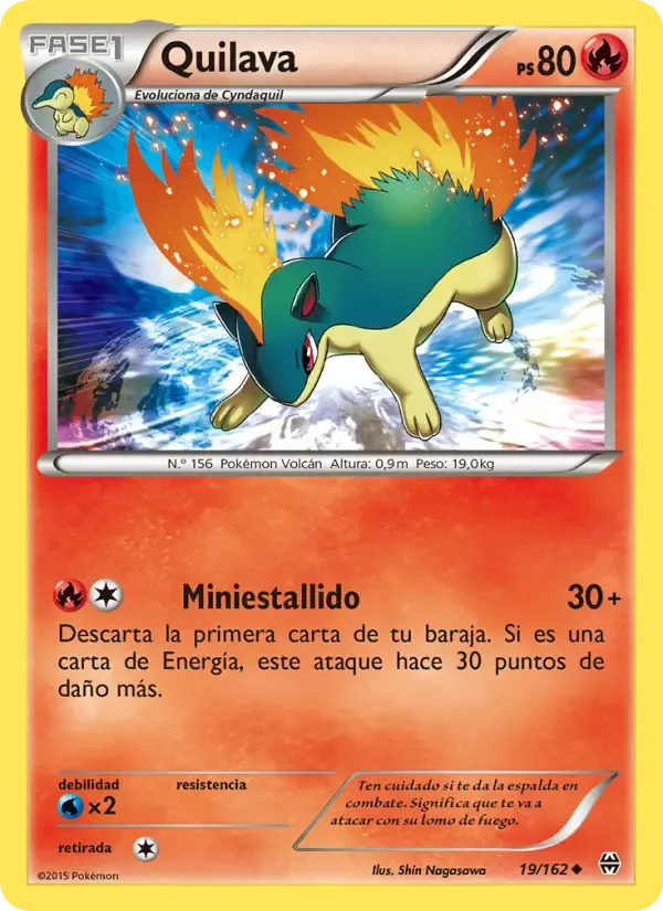 Quilava — Turbo Impulso 19 Spanish Pokémon card