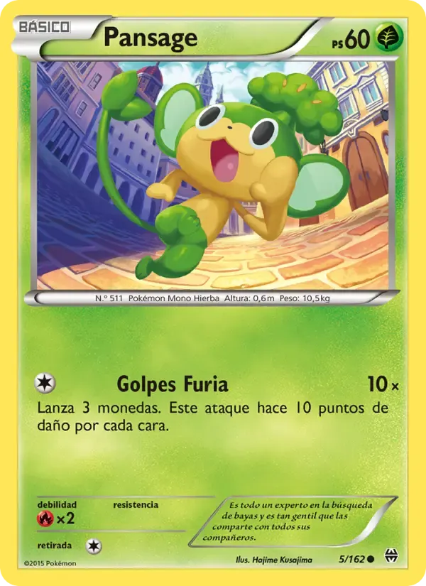 Pansage — Turbo Impulso 5 Spanish Pokémon card