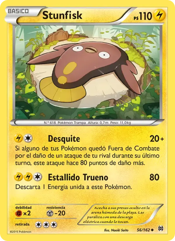 Stunfisk — Turbo Impulso 56 Spanish Pokémon card