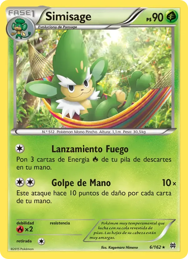 Simisage — Turbo Impulso 6 Spanish Pokémon card