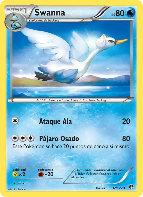 Swanna — TURBOLímite 37 Spanish Pokémon card