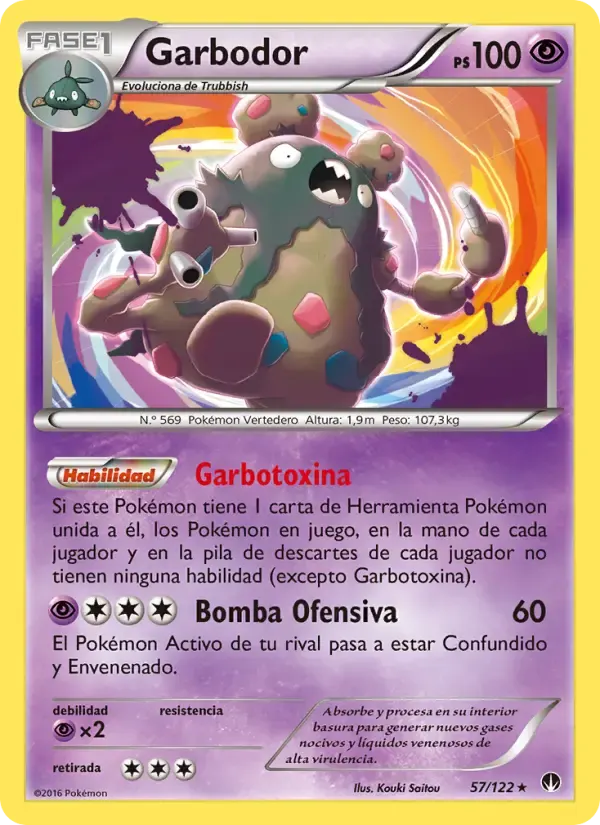 Garbodor — TURBOLímite 57 Spanish Pokémon card