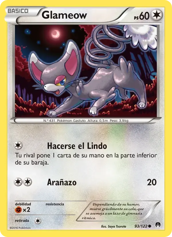 Glameow — TURBOLímite 93 Spanish Pokémon card