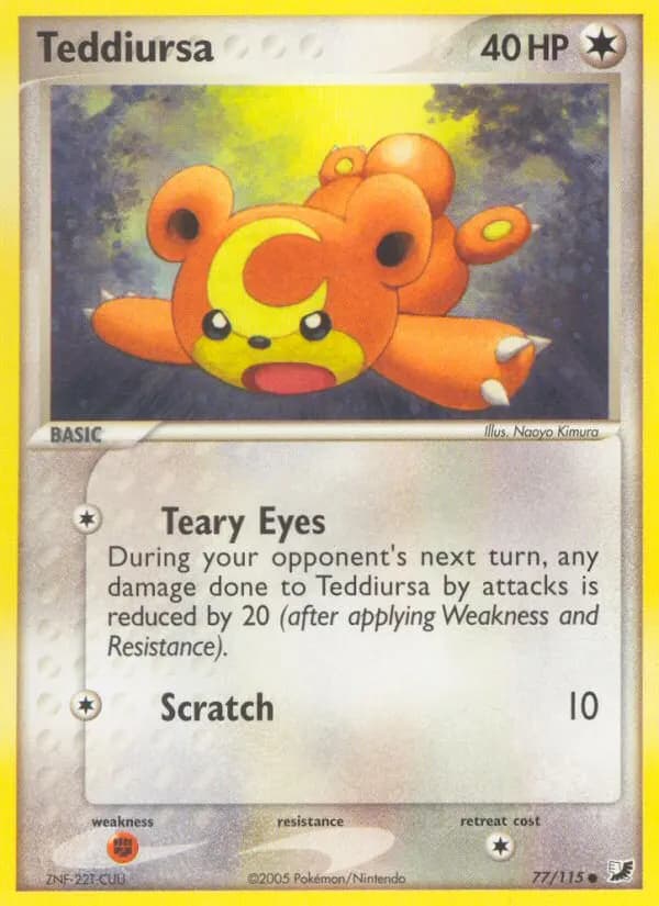Teddiursa — Unseen Forces 77 Pokémon card