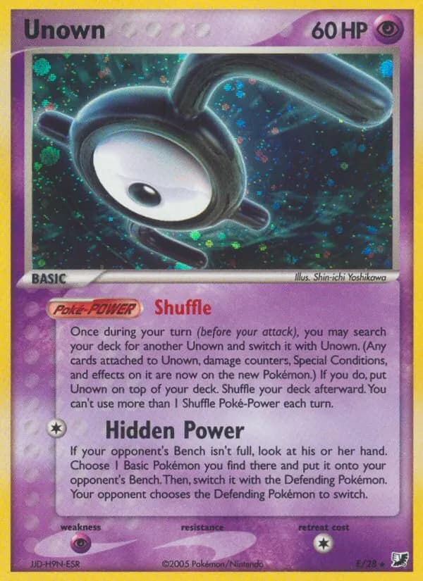Unown — Unseen Forces E Pokémon card