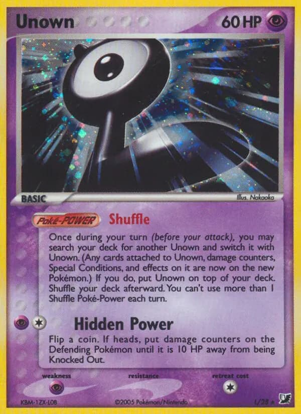 Unown — Unseen Forces L Pokémon card
