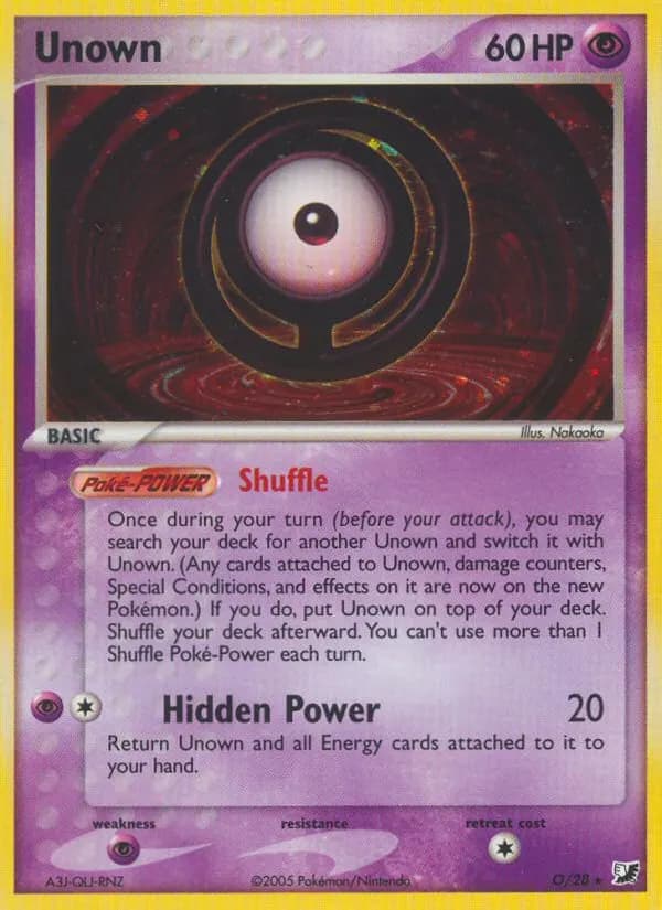 Unown — Unseen Forces O Pokémon card