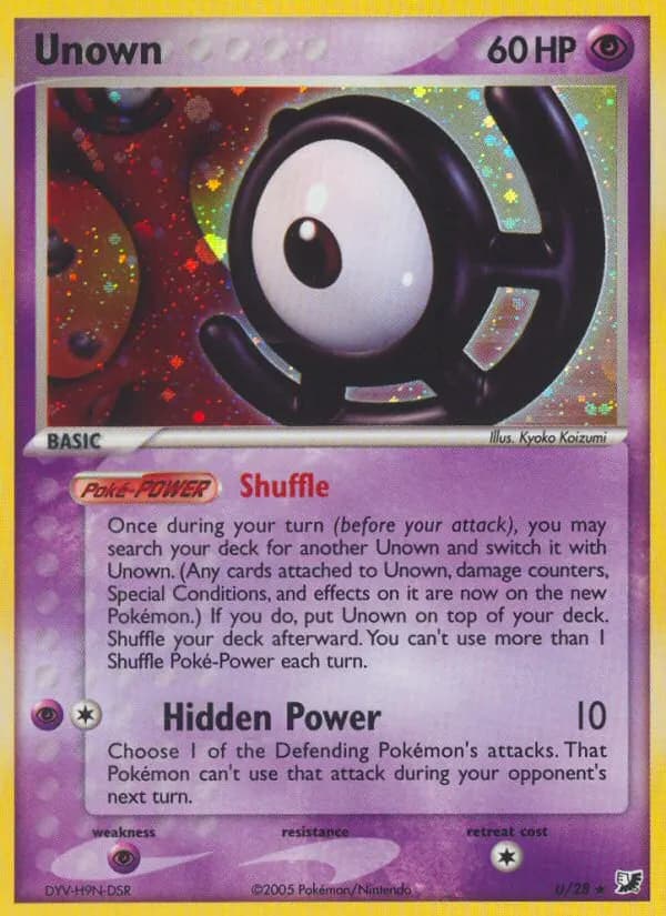Unown — Unseen Forces U Pokémon card