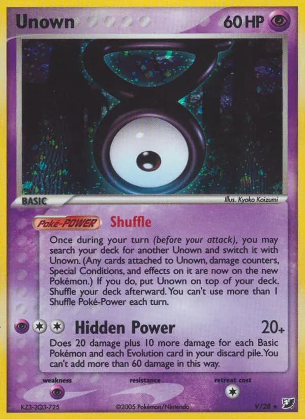 Unown — Unseen Forces V Pokémon card