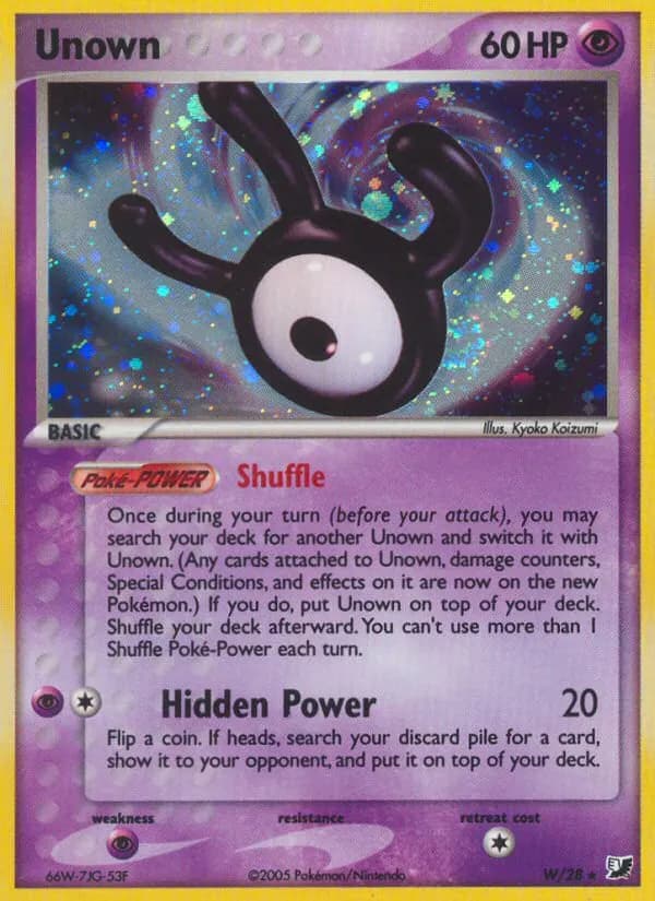 Unown — Unseen Forces W Pokémon card