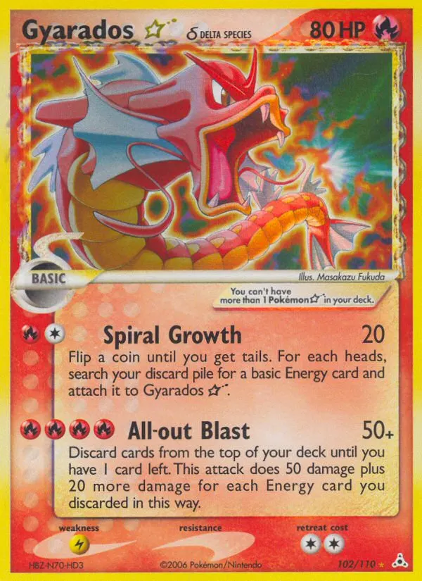 Gyarados ★ δ — Holon Phantoms 102 Pokémon card
