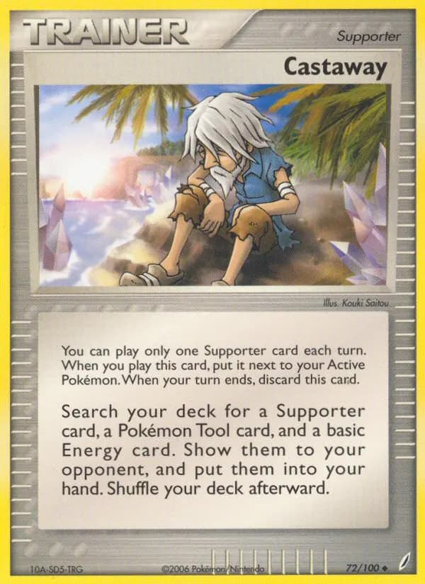 Schiffbrüchiger — EX Crystal Guardians 72 German Pokémon card