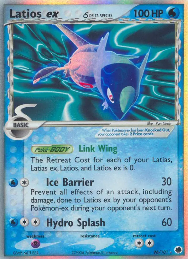 Latios ex δ — Dragon Frontiers 96 Pokémon card