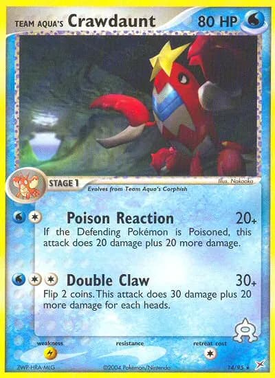 Team Aqua's Crawdaunt — Team Magma vs Team Aqua 14 Pokémon card