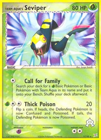 Team Aqua's Seviper — Team Magma vs Team Aqua 17 Pokémon card