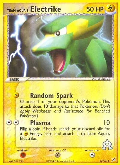 Team Aqua's Electrike — Team Magma vs Team Aqua 27 Pokémon card