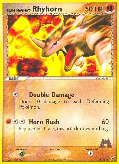 Team Magma's Rhyhorn — Team Magma vs Team Aqua 38 Pokémon card