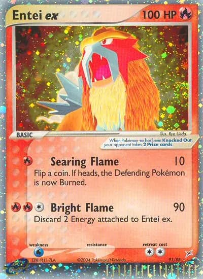Entei-ex — EX Team Magma vs Team Aqua 91 German Pokémon card