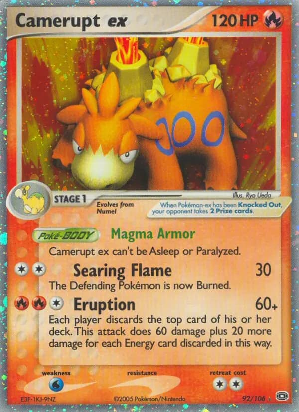 Camerupt ex — Emerald 92 Pokémon card