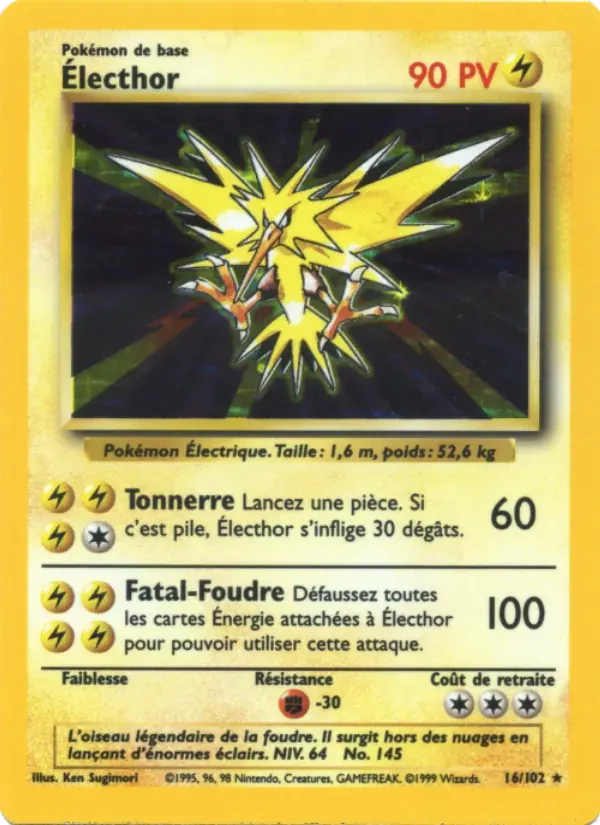 Électhor — Set de Base 16 French Pokémon card