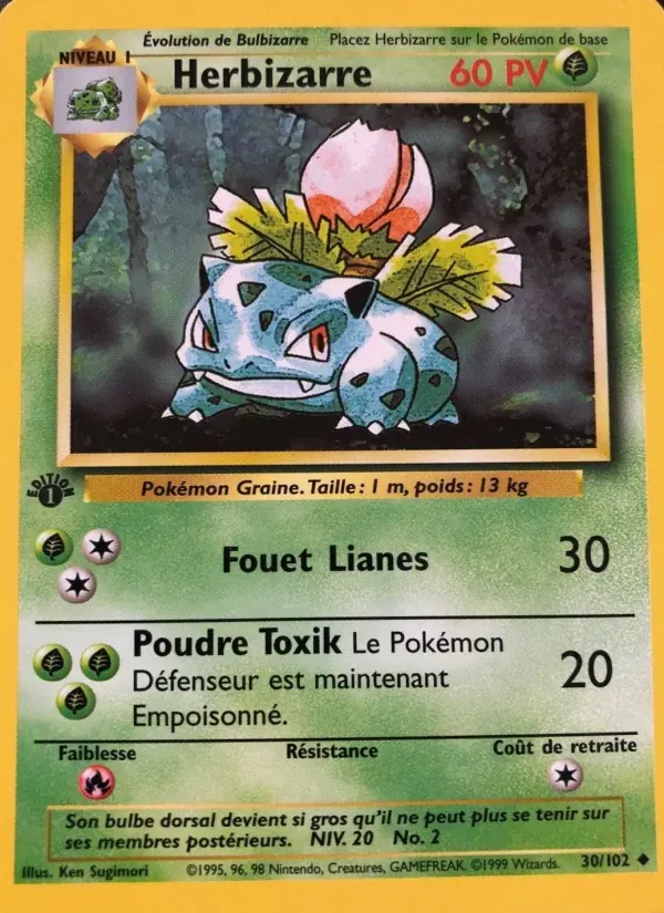 Herbizarre — Set de Base 30 French Pokémon card