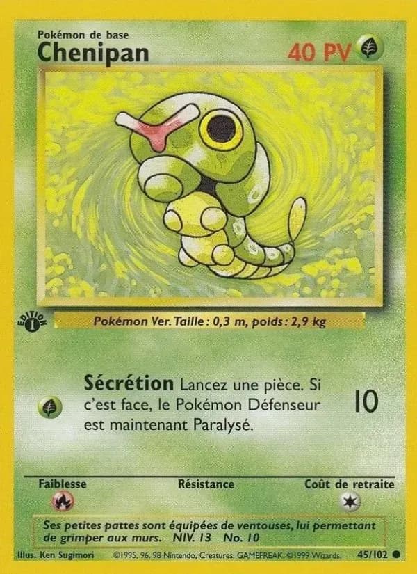 Chenipan — Set de Base 45 French Pokémon card