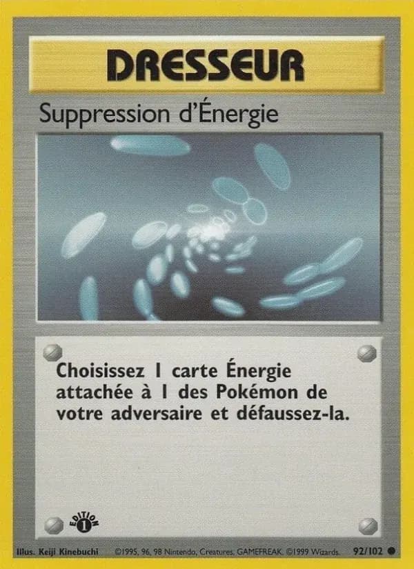 Suppression d'Énergie — Set de Base 92 French Pokémon card