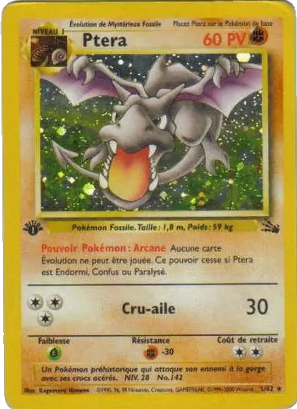 Ptéra — Fossile 1 French Pokémon card