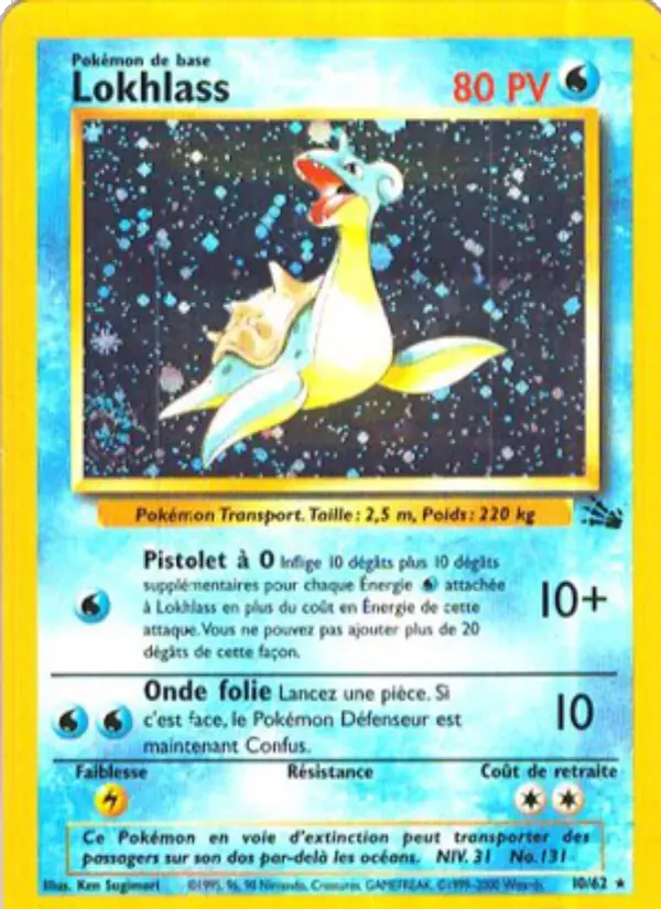 Lokhlass — Fossile 10 French Pokémon card