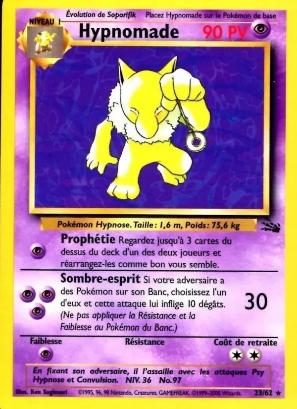 Hypnomade — Fossile 23 French Pokémon card