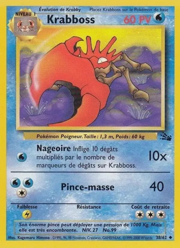 Krabboss — Fossile 38 French Pokémon card